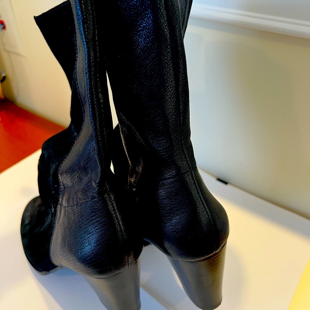 BLACK LABEL SAKS FIFTH AVENUE SIZE 8 soft suede smooth leather mix